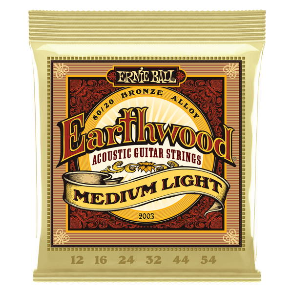 EARTHWOOD MEDIUM LIGHT 80/20 BRONZE ACOUSTIC GUITAR STRINGS