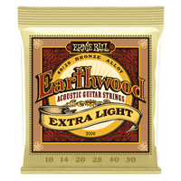 EARTHWOOD EXTRA LIGHT 80/20 BRONZE ACOUSTIC GUITAR STRINGS - 10-50 GAUGE