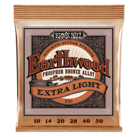 EARTHWOOD EXTRA LIGHT PHOSPHOR BRONZE ACOUSTIC GUITAR STRINGS - 10-50 GAUGE