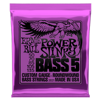 POWER SLINKY 5-STRING NICKEL WOUND ELECTRIC BASS STRINGS - 50-135 GAUGE