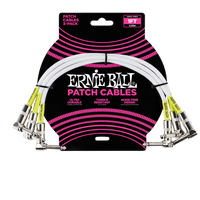 ERNIE BALL 1' ANGLE / ANGLE PATCH CABLE 3-PACK - WHITE