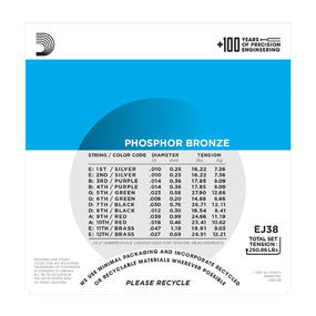 EJ38 12-String Phosphor Bronze, Light, 10-47