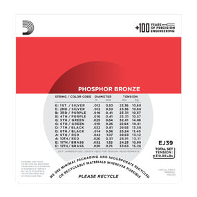 EJ39 12-String Phosphor Bronze, Medium, 12-52