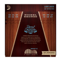 NB1047-12 Nickel Bronze Acoustic Guitar Strings, Light 12-String, 10-47