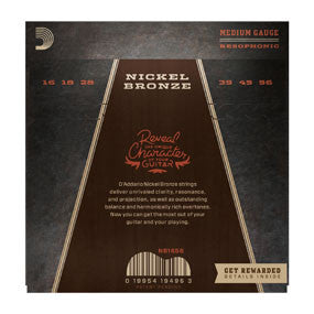 NB1656 Nickel Bronze Acoustic Guitar Strings, Resophonic, 16-56