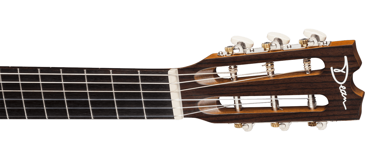DEAN  FLIGHT MAHOGANY NYLON TRAVEL GUITAR W/GIGBAG
