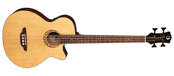 LUNA TRIBAL SHORT SCALE 30" ACOUSTIC-ELECTRIC BASS - SATIN NATURAL